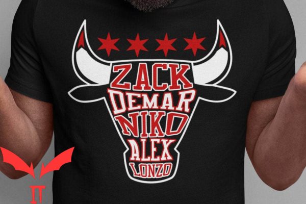 Chicago Bulls T-Shirt Fan Zack Levine Demar Derozan Caruso