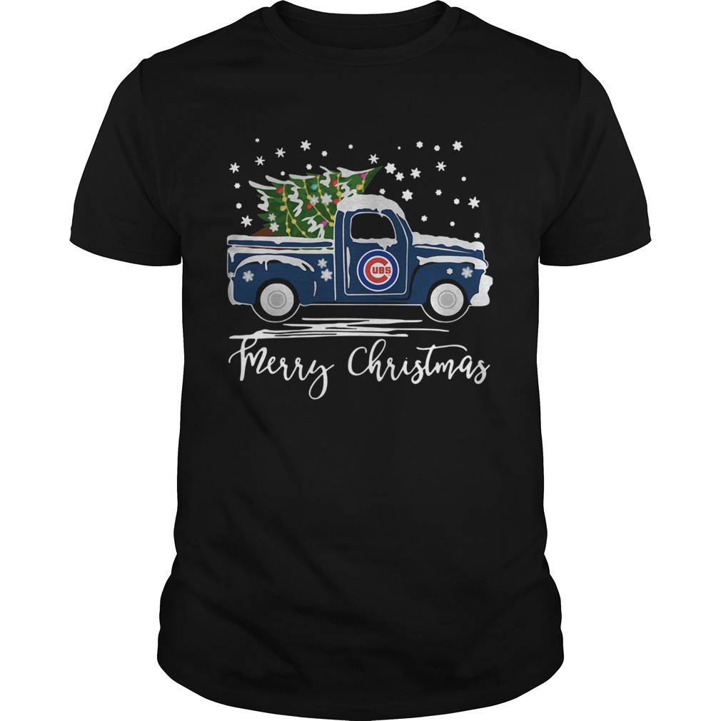 Chicago Cubs Pickup Truck Merry Christmas shirt Chicago Cubs Pickup Truck Merry Christmas shirt