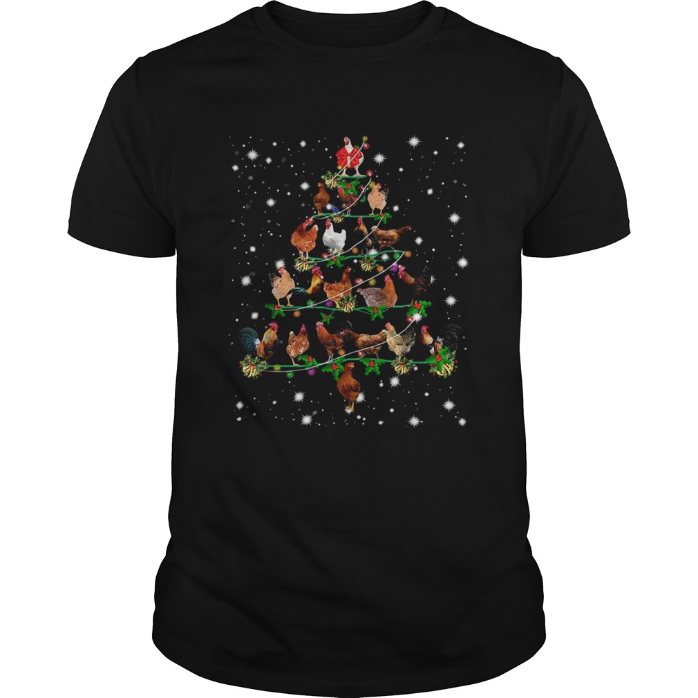 Chickens light Christmas tree shirt Chickens light Christmas tree shirt