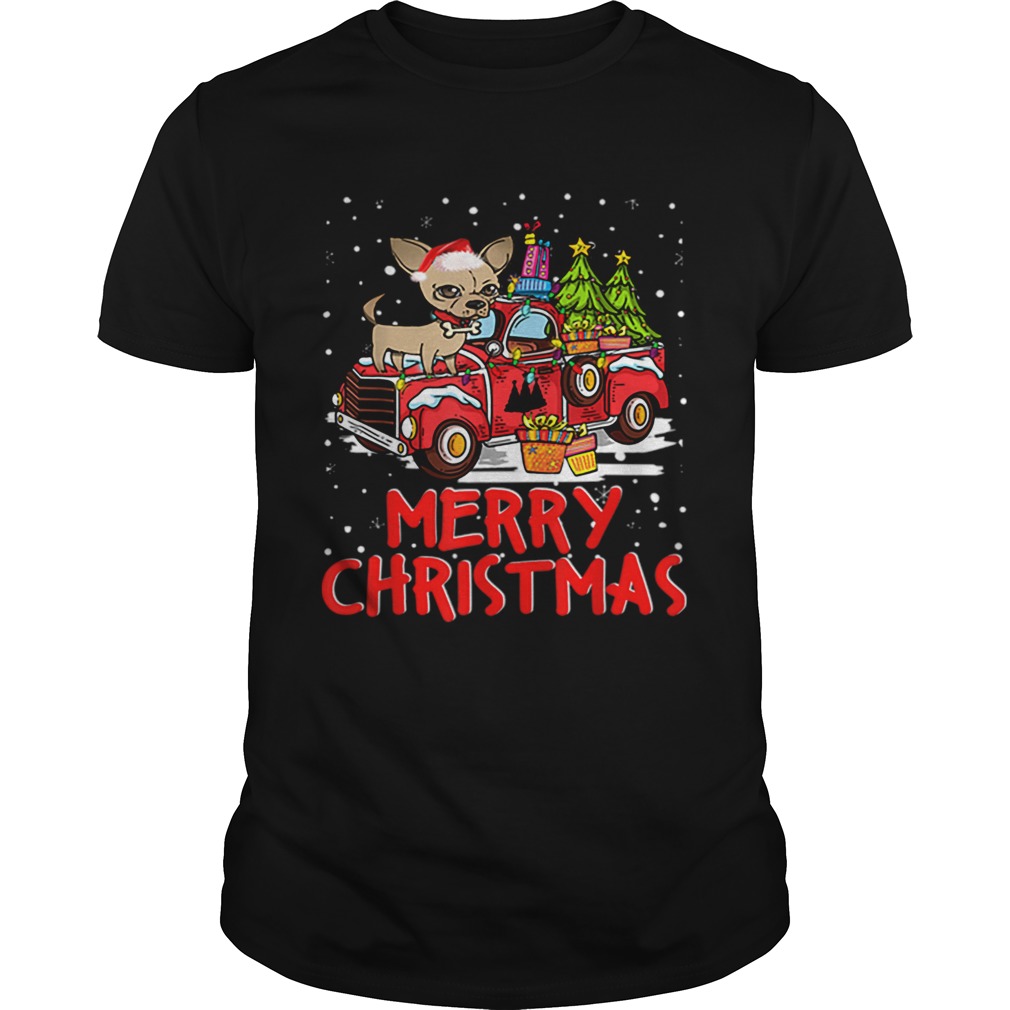 Chihuahua Rides Red Truck Merry Christmas Pajama shirt Chihuahua Rides Red Truck Merry Christmas Pajama shirt