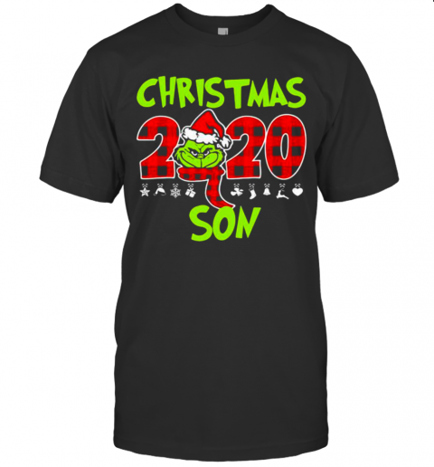 Christmas 2020 Son Grinch Hat Santa Claus Merry Xmas T-Shirt