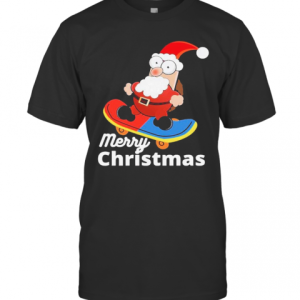 Christmas Skateboarding Santa T-Shirt