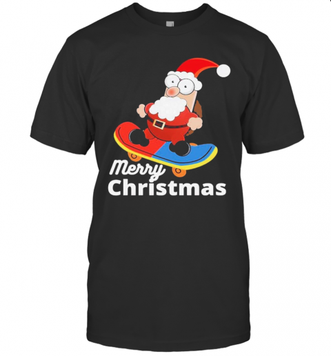 Christmas Skateboarding Santa T-Shirt Christmas Skateboarding Santa T-Shirt
