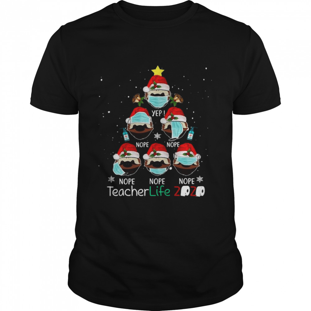Christmas Teacher Life 2020 Sloth Wearing Mask shirt Christmas Teacher Life 2020 Sloth Wearing Mask shirt