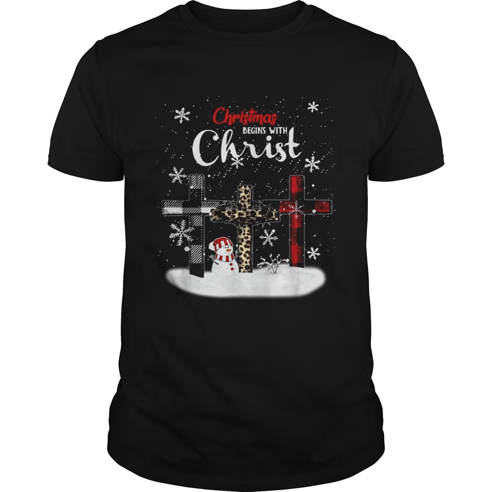 Christmas begins with Christ snowman shirt Christmas begins with Christ snowman shirt