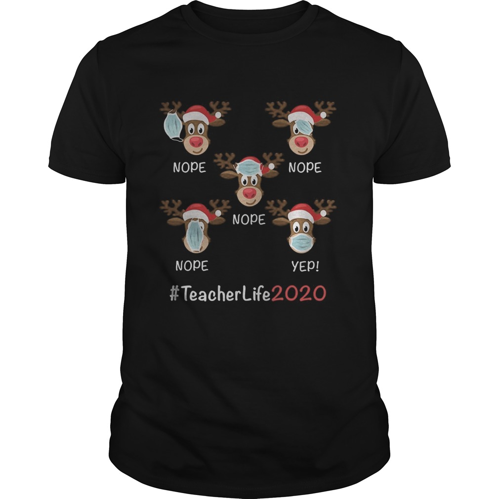 Christmas teacher life 2020 reindeer wearing mask shirt Christmas teacher life 2020 reindeer wearing mask shirt