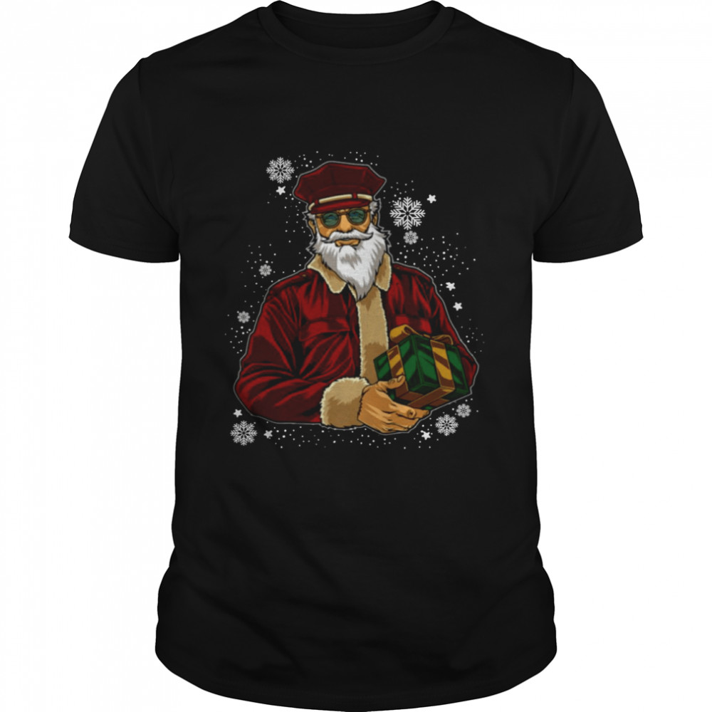 Cool Santa Police Officer Giving Gift On Ugly Christmas shirt Cool Santa Police Officer Giving Gift On Ugly Christmas shirt