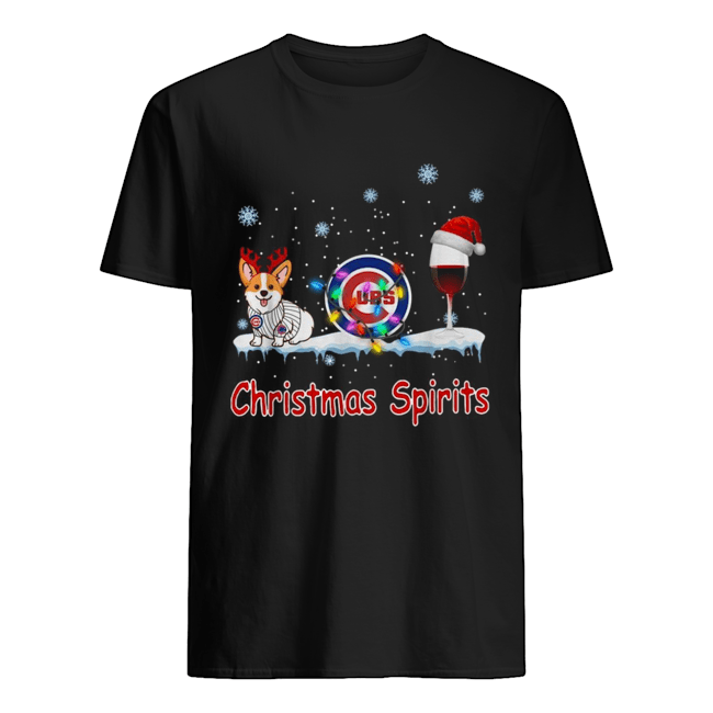 Corgi Chicago Cubs Christmas and wine spirits shirt Corgi Chicago Cubs Christmas and wine spirits shirt