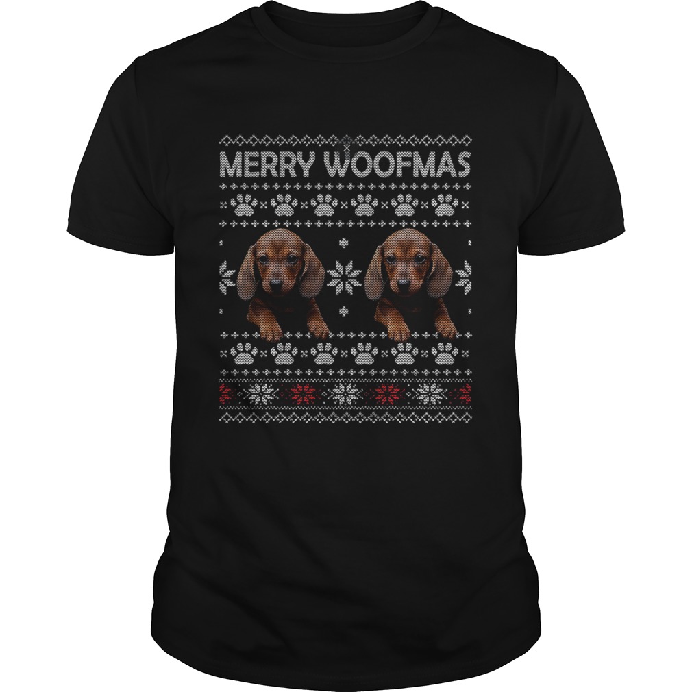 Dachshund Merry Woofmas Paw Ugly Merry Christmas shirt Dachshund Merry Woofmas Paw Ugly Merry Christmas shirt