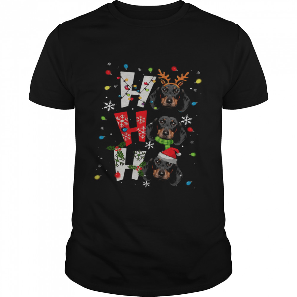 Dachshund Santa Elf Reindeer Ho Ho Ho Merry Christmas shirt Dachshund Santa Elf Reindeer Ho Ho Ho Merry Christmas shirt