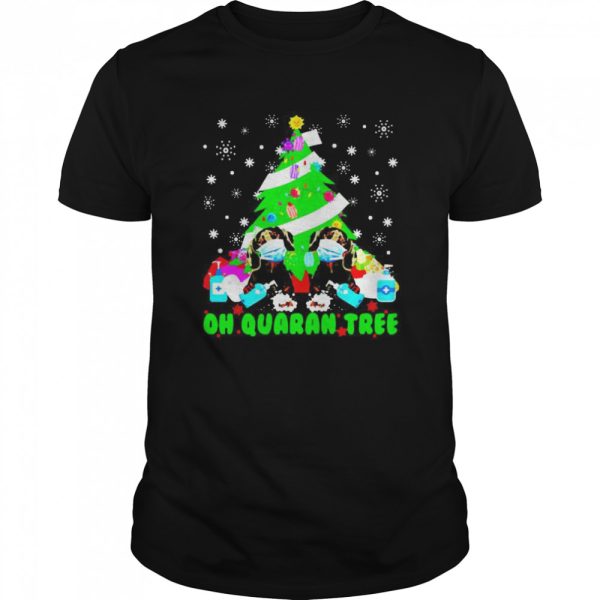 Dachshund face mask oh quaran tree Christmas shirt