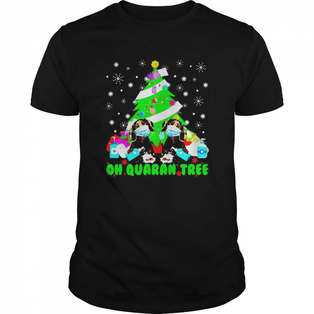 Dachshund face mask oh quaran tree Christmas shirt Dachshund face mask oh quaran tree Christmas shirt