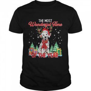 Dalmatian Santa the most wonderful time of the year Christmas shirt