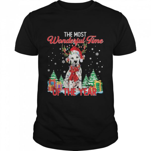 Dalmatian Santa the most wonderful time of the year Christmas shirt