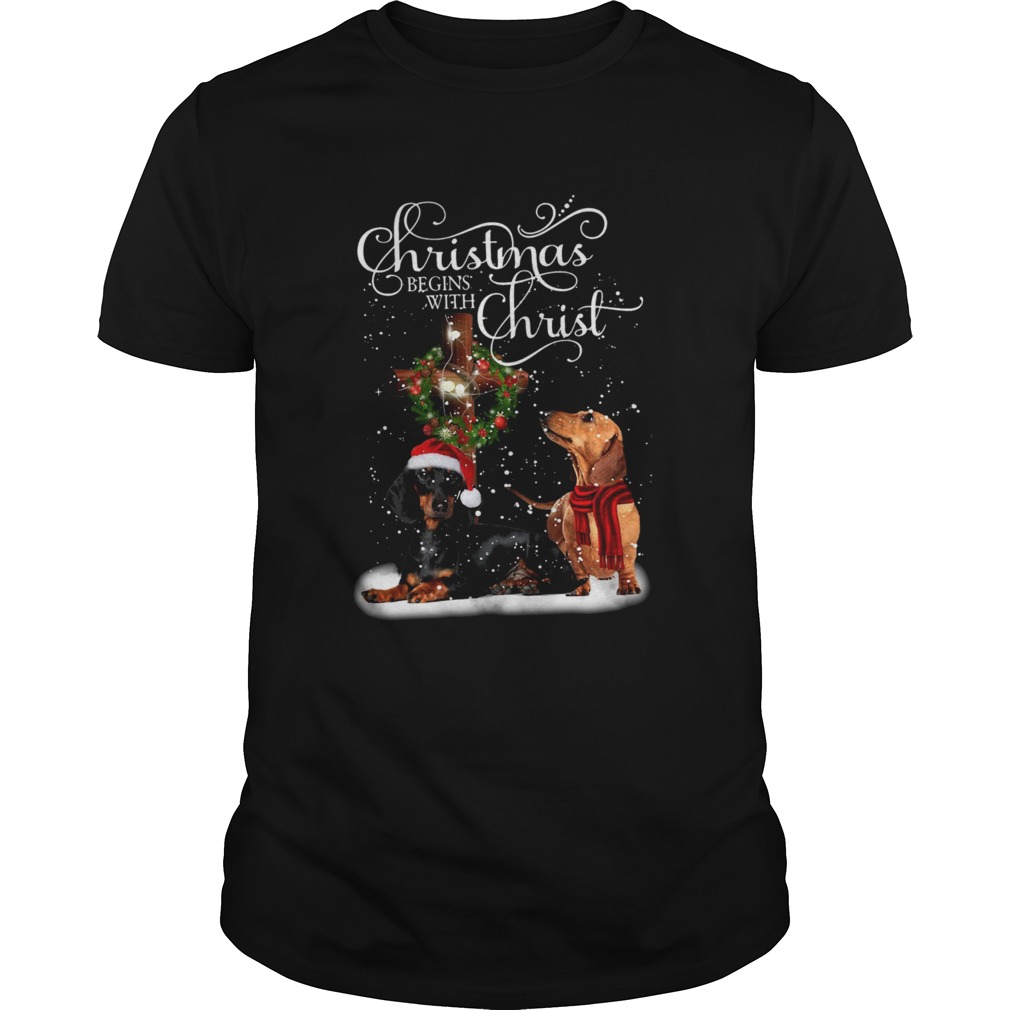 Dashshund Christmas begins with Christ shirt Dashshund Christmas begins with Christ shirt