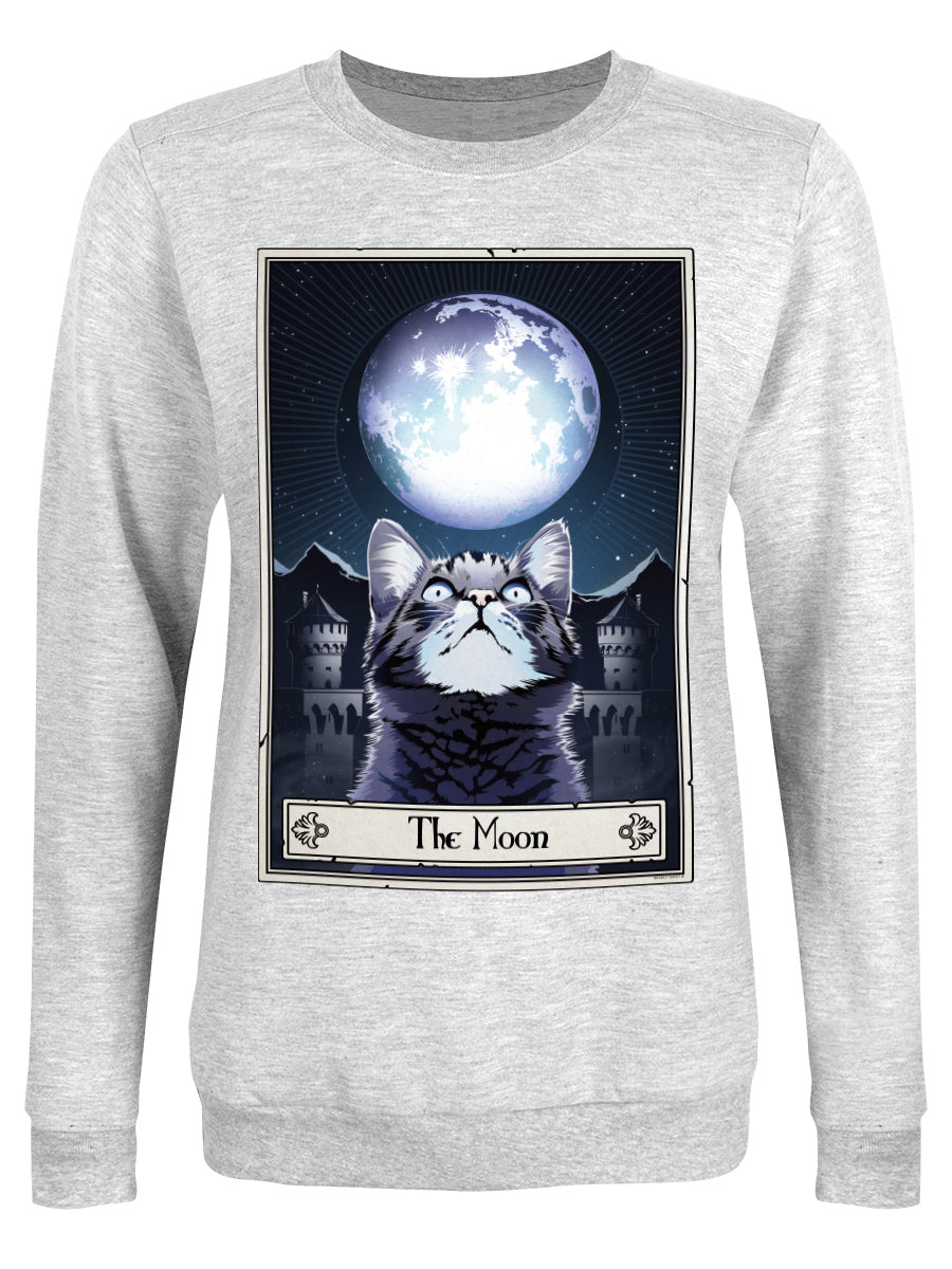 Deadly Tarot Felis The Moon Ladies Grey Sweatshirt Deadly Tarot Felis The Moon Ladies Grey Sweatshirt