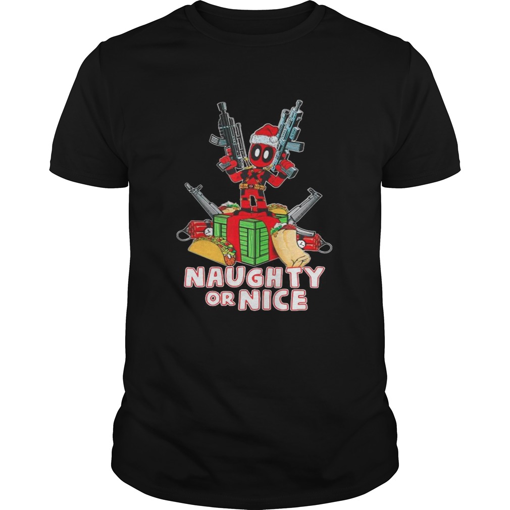 Deadpool Naughty Or Nice Merry Christmas shirt Deadpool Naughty Or Nice Merry Christmas shirt