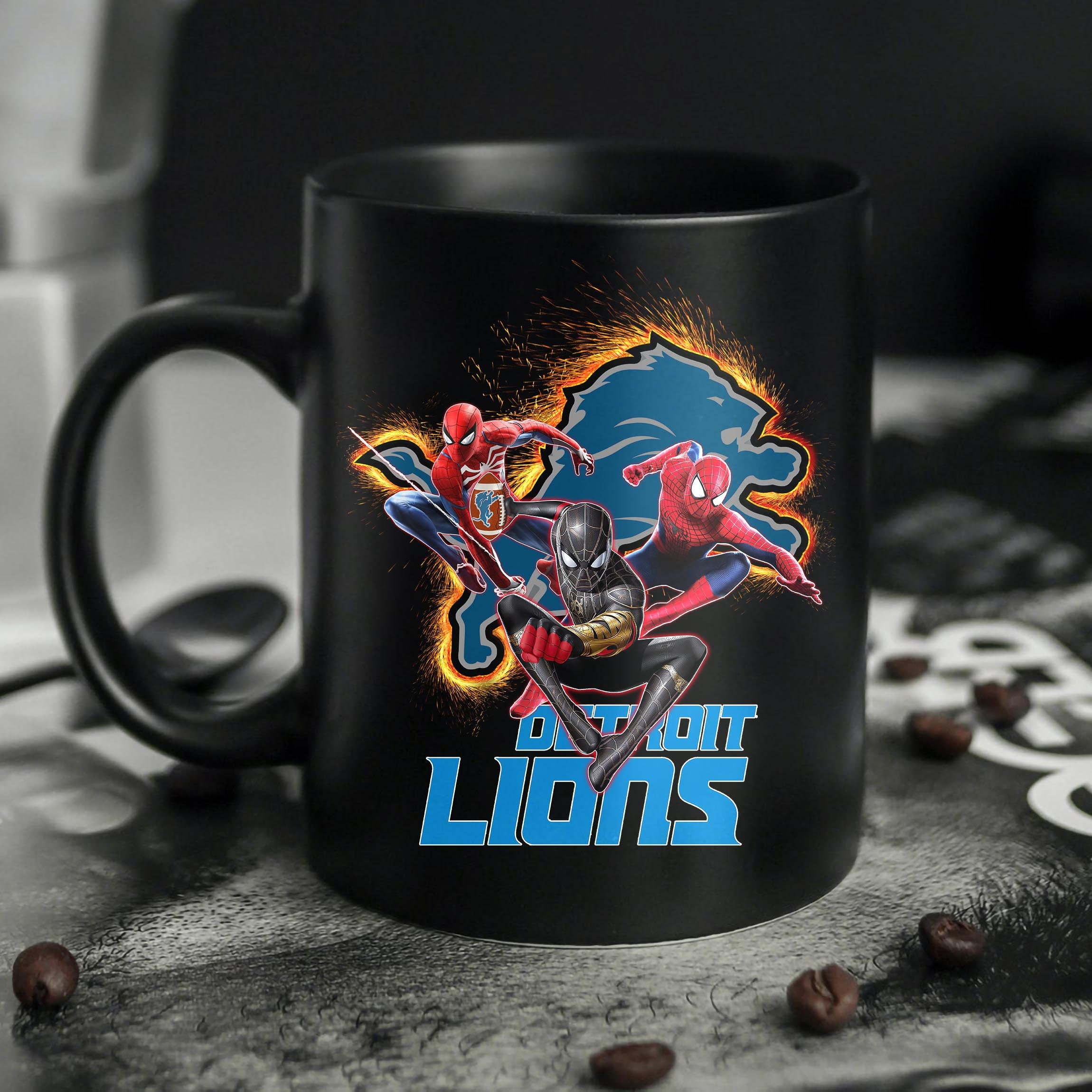 Detroit Lions Spider Man No Way Home Mug Detroit Lions Spider Man No Way Home Mug