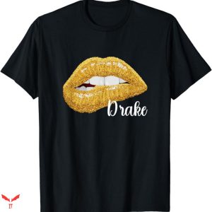 Drake T-shirt Gold Lips