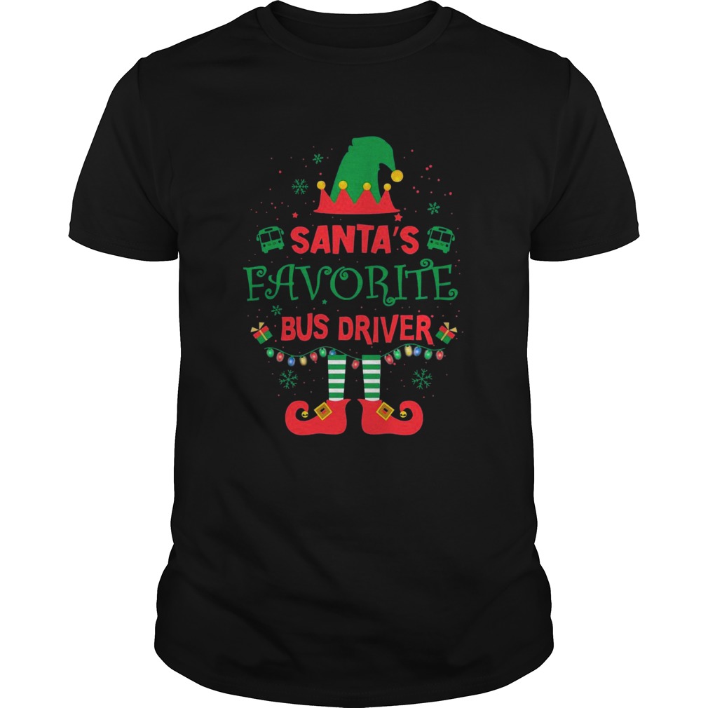 ELF Santas Favorite Bus Driver Merry Christmas t-shirt ELF Santas Favorite Bus Driver Merry Christmas t-shirt