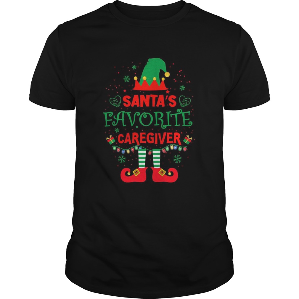 ELF Santas Favorite Caregiver Merry Christmas shirt ELF Santas Favorite Caregiver Merry Christmas shirt