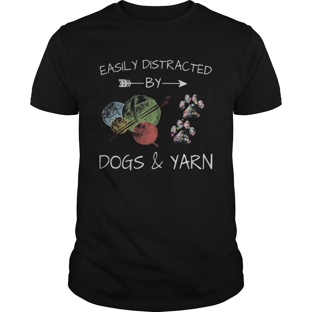 Easily Distracted By Dogs And Yarn Christmas shirt Easily Distracted By Dogs And Yarn Christmas shirt