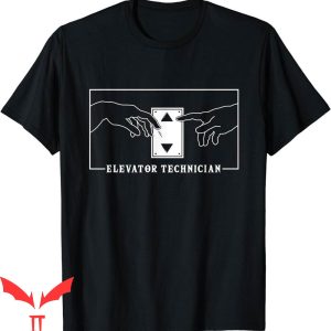 Elevator Game T-Shirt Michelangelo Creation Of Adam Mechanic