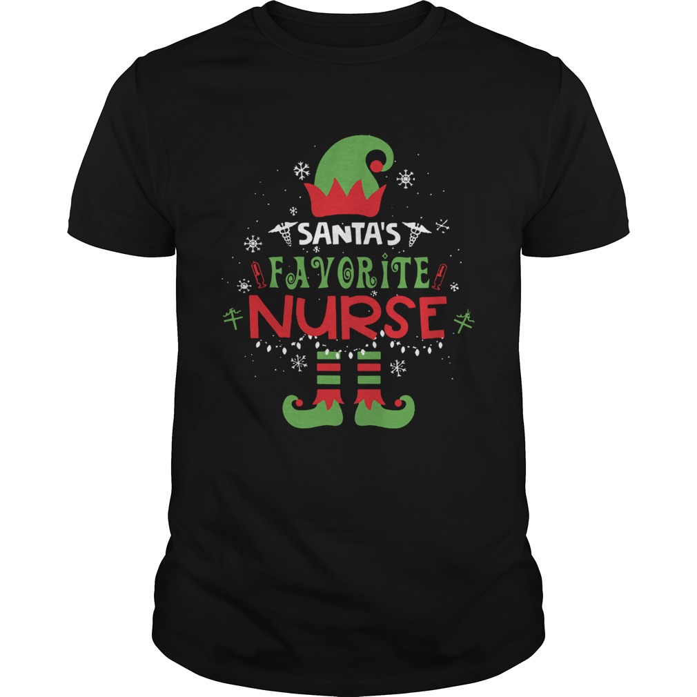 Elf Santa Favorite Nurse Christmas shirt Elf Santa Favorite Nurse Christmas shirt