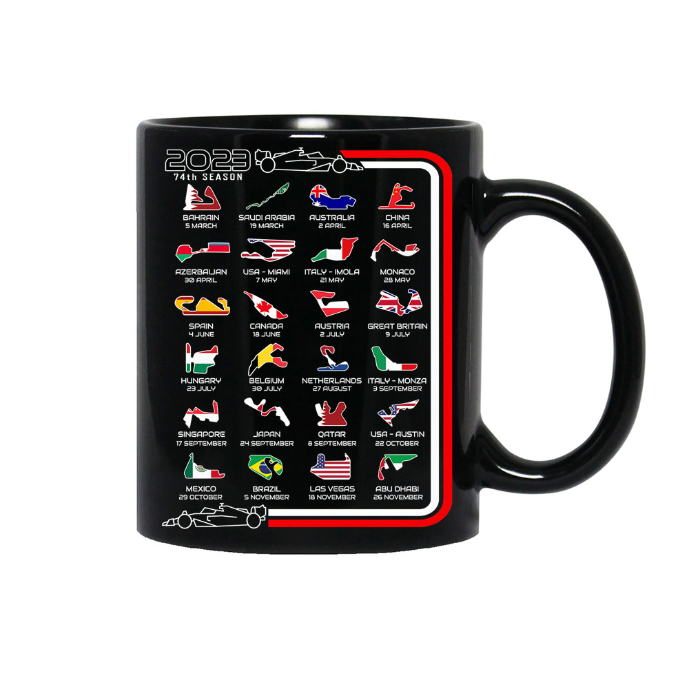F1 2023 Calendar Mug F1 2023 Calendar Mug