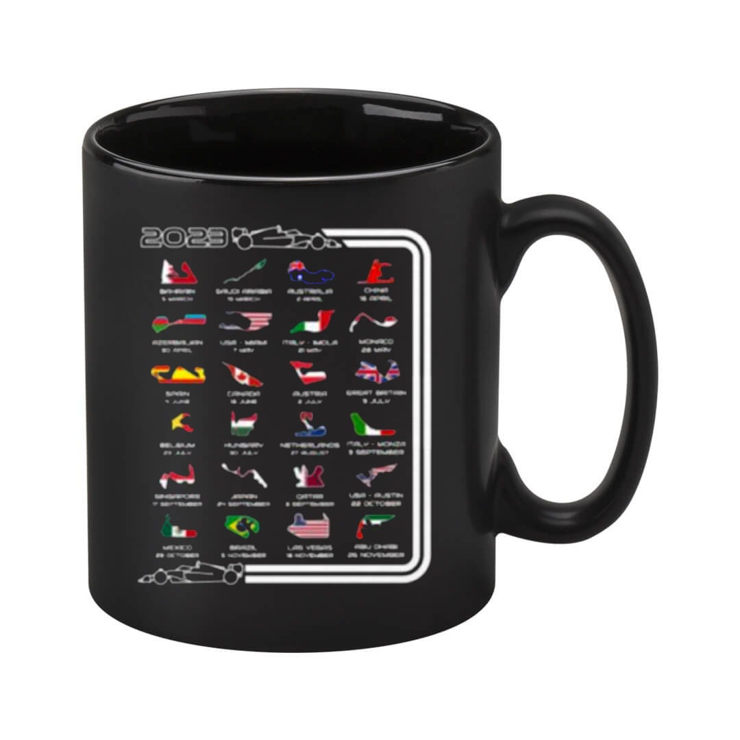 F1 2023 Calendar Mug Formula 1 Racing Mugs Gift Lover F1 2023 Calendar Mug Formula 1 Racing Mugs Gift Lover