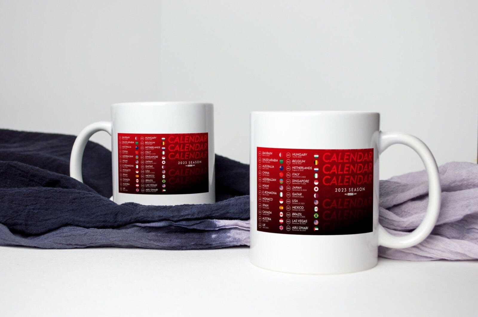 F1 2023 Calendar Racing Mug F1 2023 Calendar Racing Mug