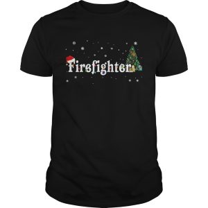 Firefighter Christmas Santa Hat Holiday T-Shirt