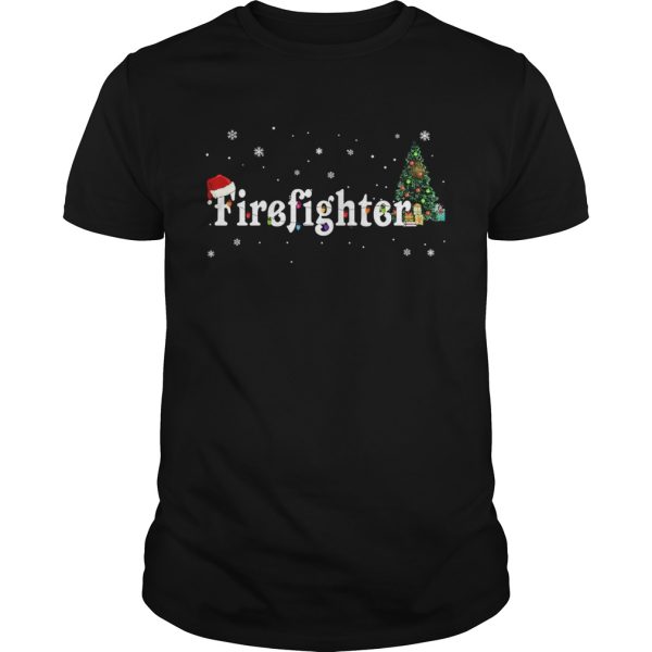 Firefighter Christmas Santa Hat Holiday T-Shirt
