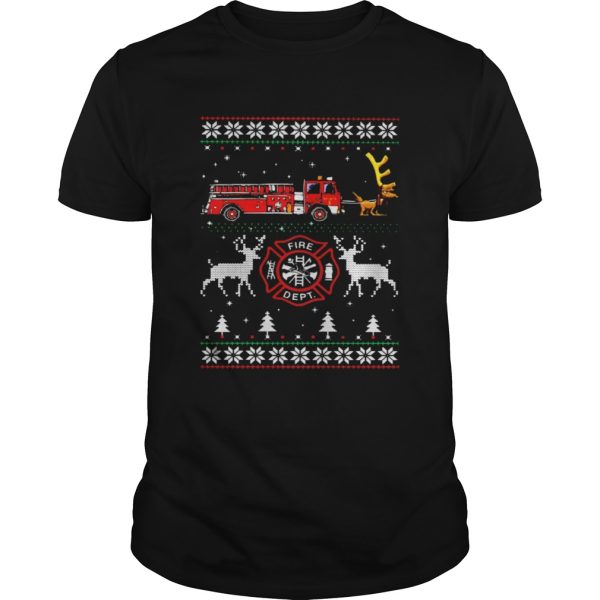 Firefighter fire dept Ugly Christmas shirt