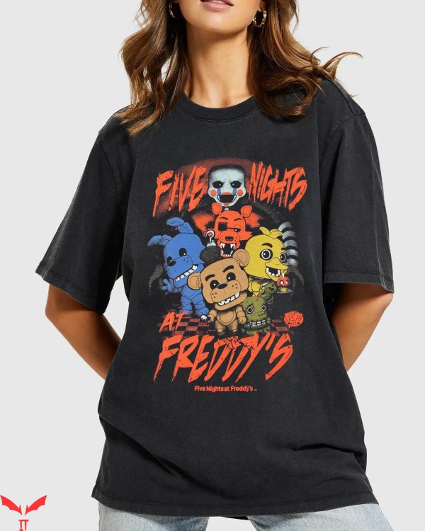 Five Nights At Freddys T-Shirt Comic Vintage FNAF Game