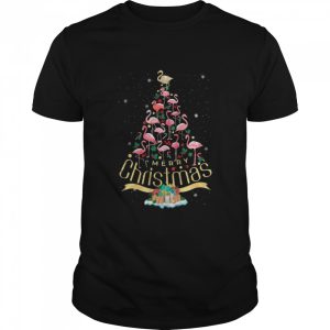 Flamingos christmas tree shirt