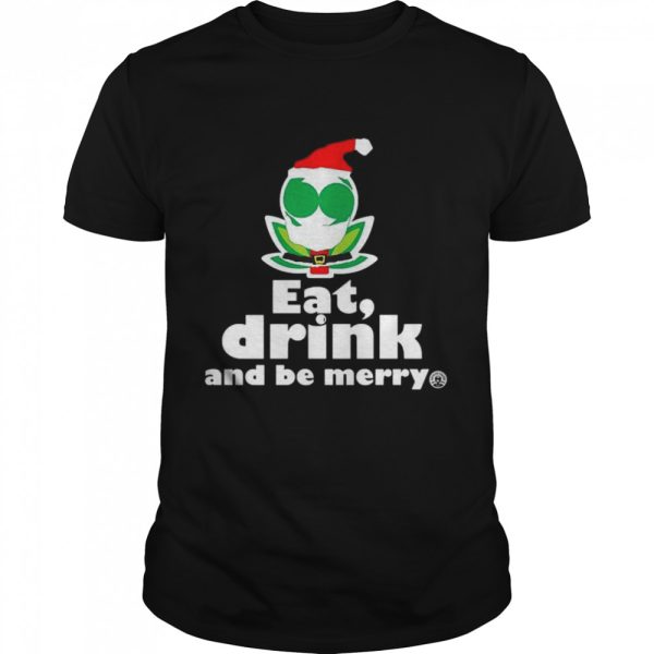 Flower Alien Santa Eat Drink And Be Merry