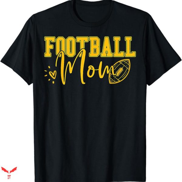 Football Mom T-shirt Vintage Gold