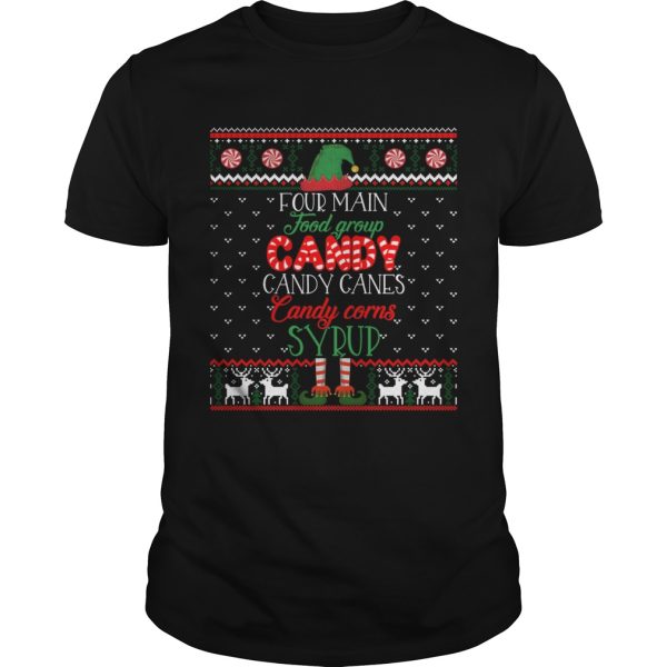 Four Main Food Groups Elf Buddy Christmas Pajama Ugly shirt