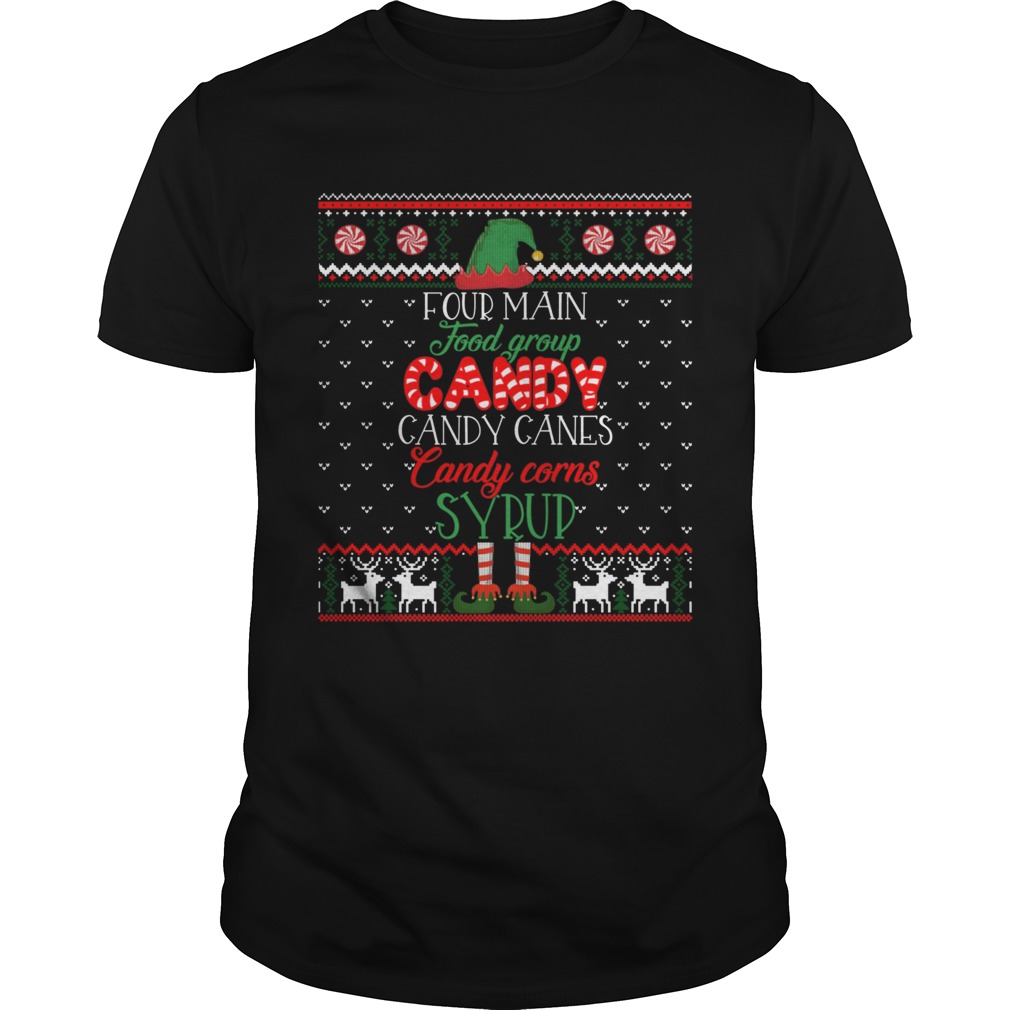 Four Main Food Groups Elf Buddy Christmas Pajama Ugly shirt Four Main Food Groups Elf Buddy Christmas Pajama Ugly shirt
