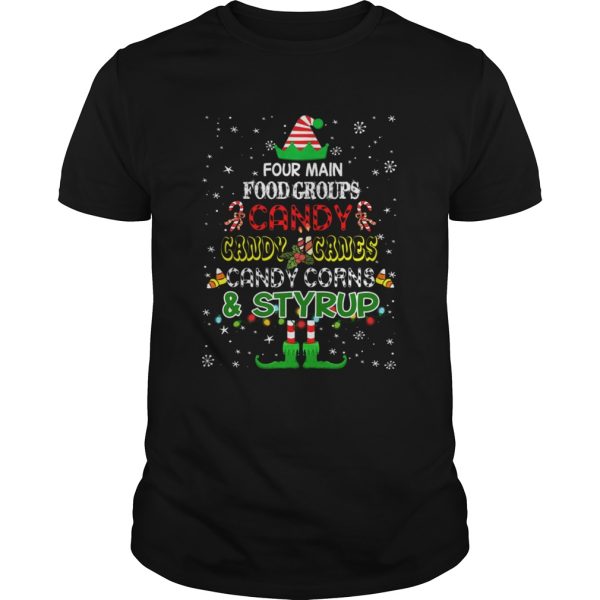 Four Main Food Groups Sweatmeat Lover Elf Christmas Holiday shirt
