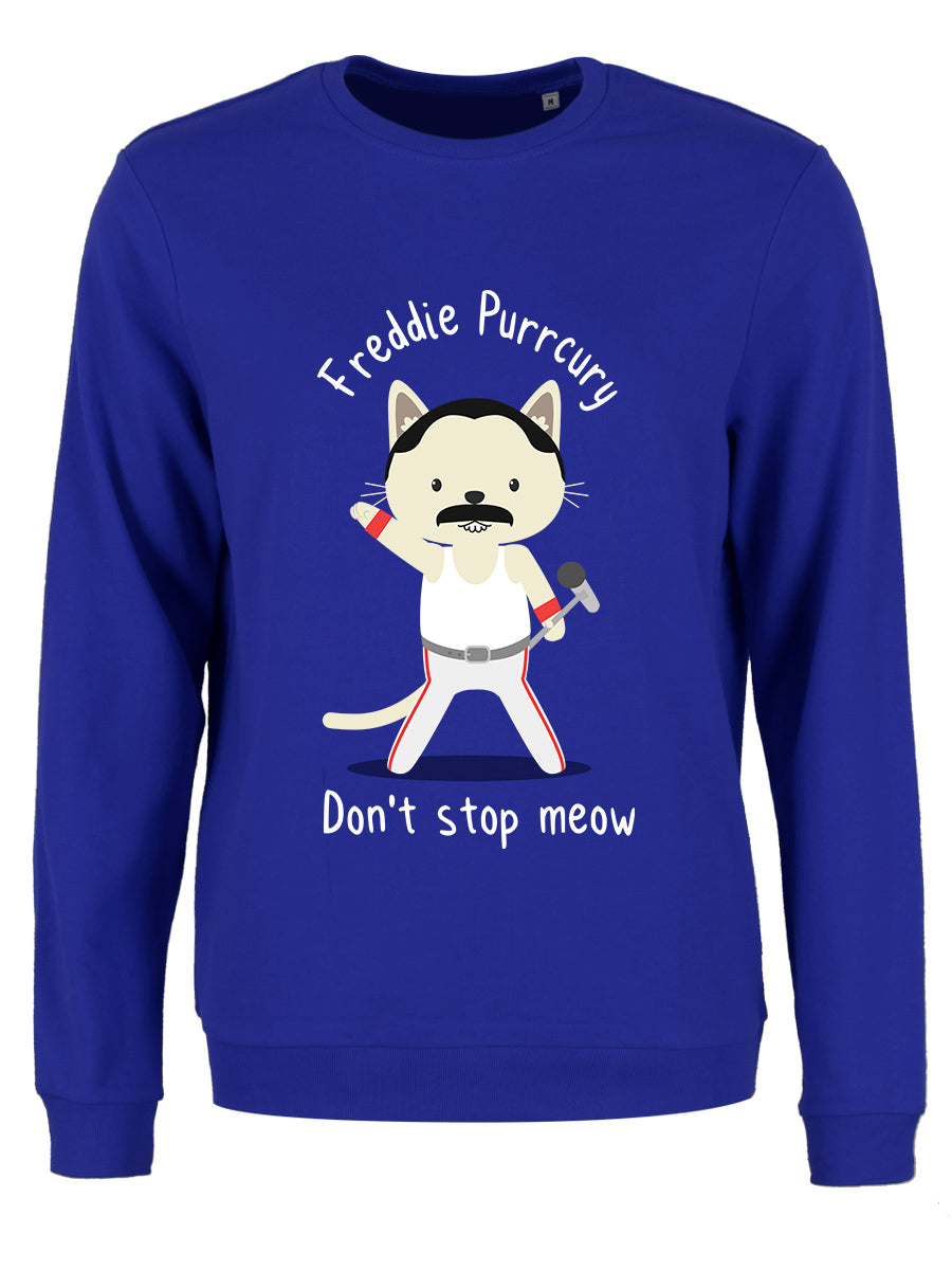 Freddie Purrcury Ladies Royal Blue Sweatshirt Freddie Purrcury Ladies Royal Blue Sweatshirt