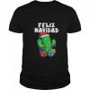 Funny Feliz Navidad Cactus Tree Lights Spanish Pajama Christmas shirt
