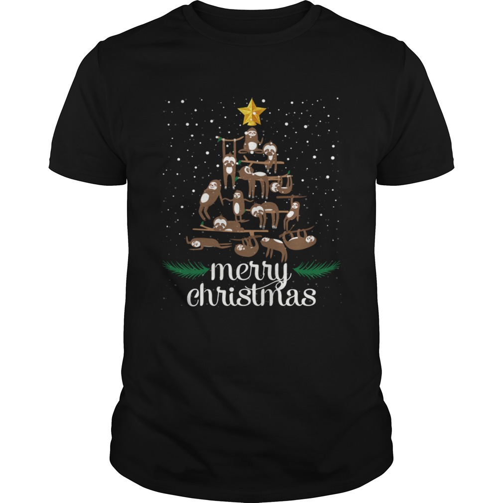 Funny Sloth Christmas Pine Tree Merry Christmas T-Shirt Funny Sloth Christmas Pine Tree Merry Christmas T-Shirt