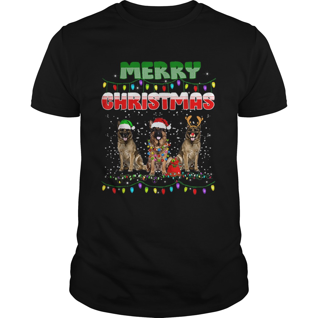 German Shepherd Christmas Light Merry Christmas shirt German Shepherd Christmas Light Merry Christmas shirt