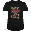 Giraffe driving christmas tree truck shirt