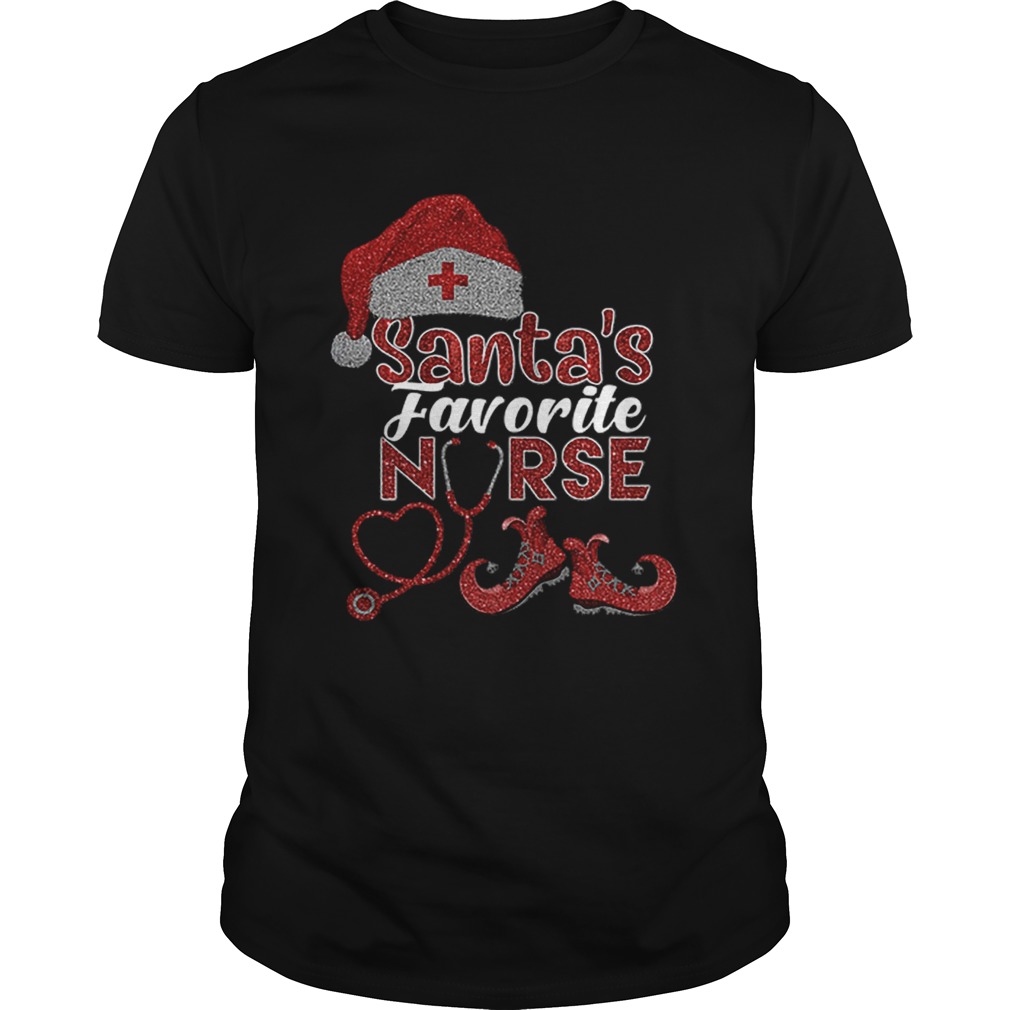 Glitter Santas Favorite Nurse Christmas shirt Glitter Santas Favorite Nurse Christmas shirt