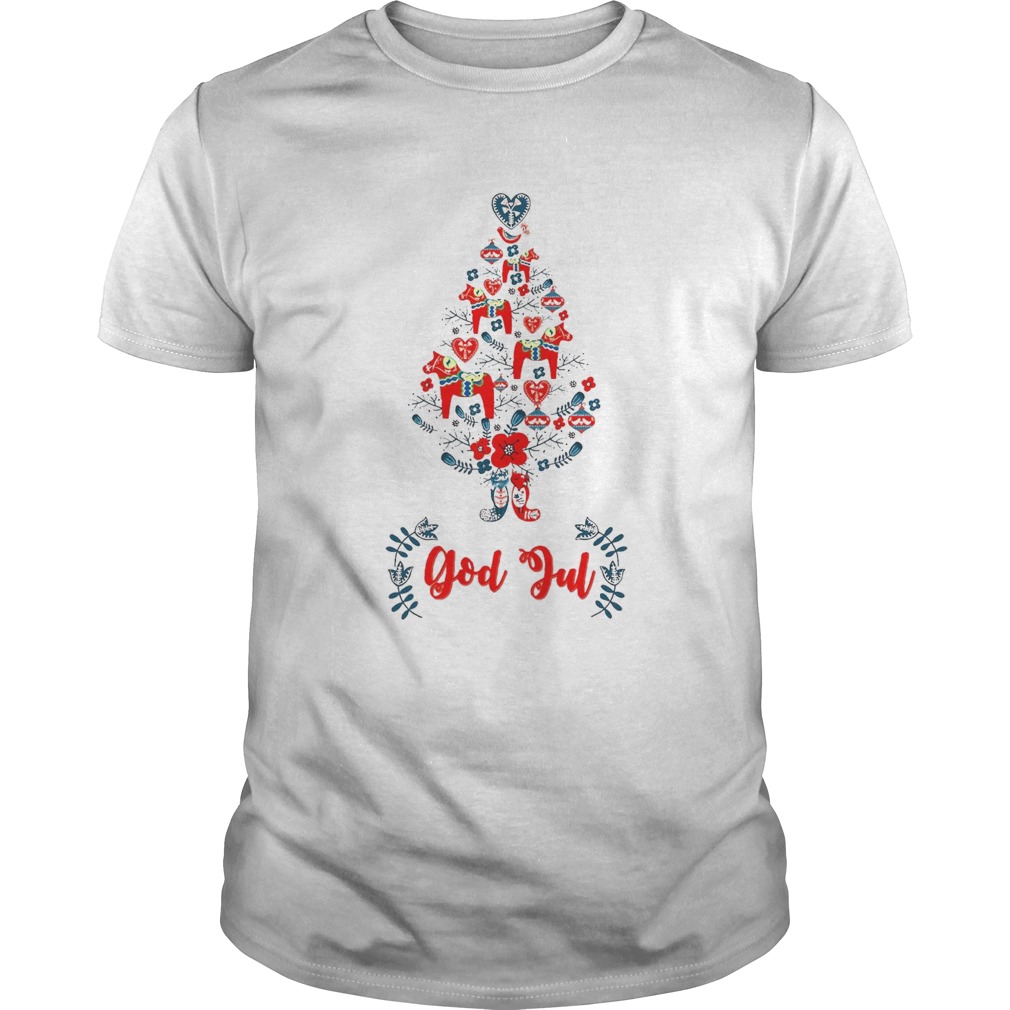 God Jul Dala Horse Tree Swedish shirt God Jul Dala Horse Tree Swedish shirt
