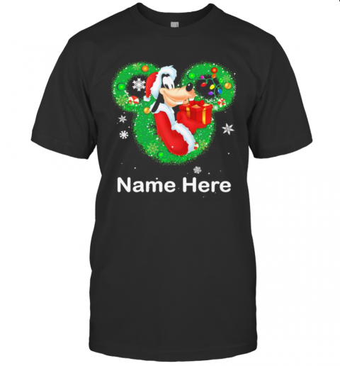 Goofy Dog Mickey Mouse Name Here Christmas T-Shirt Goofy Dog Mickey Mouse Name Here Christmas T-Shirt