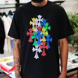 Green Chrome Hearts T-Shirt Multi Color Cross Cemetery Tee